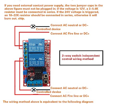 Modul 2 relee 12V 10A self-locking, interlocking, triggering [2]