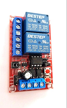 Modul 2 relee 12V 10A self-locking, interlocking, triggering [4]