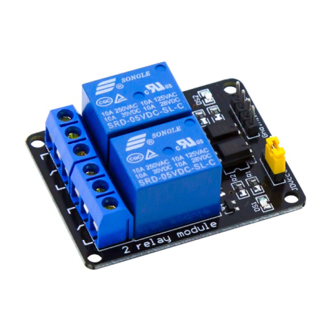 Modul 2 relee 5V, 10A, cu optocuplor si alimentare JD-VCC, pentru Arduino