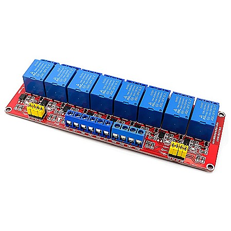 Module atasabile Arduino - Modul 8 Relee 5V, 10A, liniar cu optocuplor, rosu