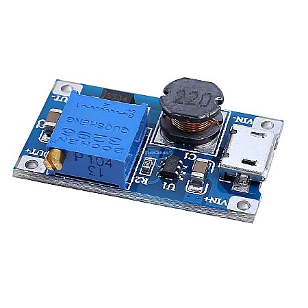 Modul DC-DC step-up 2A 2-24V la 28V MT3608, micro USB, Arduino