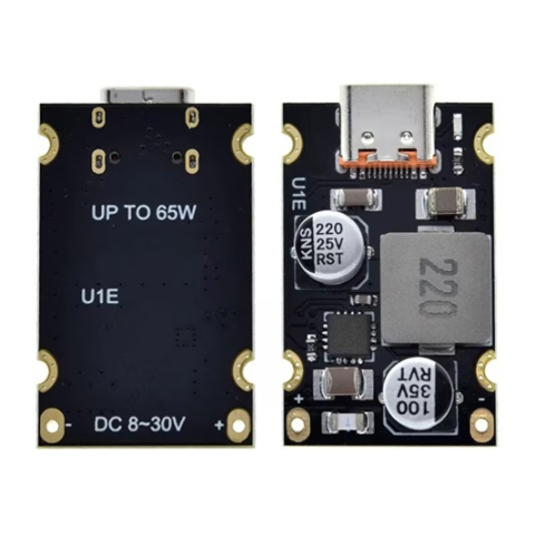 Convertoare DC-DC - Modul incarcare rapida USB-C PD 65W, QC3.0, PPS, DC 8V-30V
