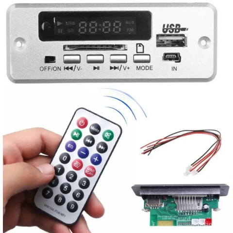 Modul decoder audio MP3 Bluetooth 5V cu amplificator 2x3W, USB, SD, AUX, FM, telecomanda [2]