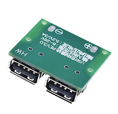 Modul dual USB incarcare rapida 3A 5V HW-681 acumulatori Litiu, Li-Ion 18650 [1]