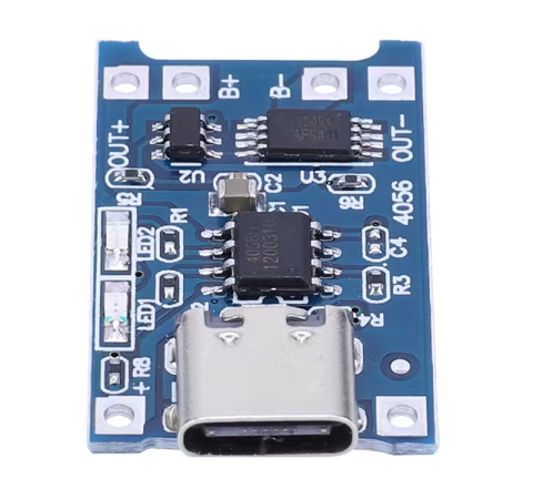 Acumulatori, BMS si accesorii - Modul incarcare acumulatori Li-Ion TP4056 1A, USB Type-C, cu protectie