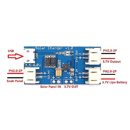 Modul Incarcare Solara 500mA, mini USB, CN3065 acumulatori litiu [4]
