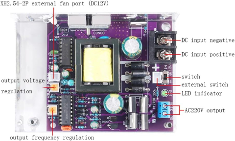 Modul invertor DC-AC 12V la 210–230V, sinusoida modificata, 100W continuu, 300W varf [4]