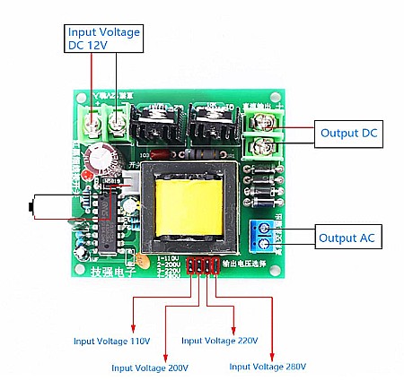 Surse de alimentare - Modul invertor DC12V la AC220V, 150W, DC-AC