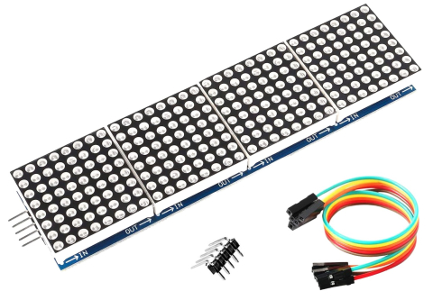 Module atasabile Arduino - Modul matrice LED MAX7219 4-in-1, 32x8 LED-uri, 5V