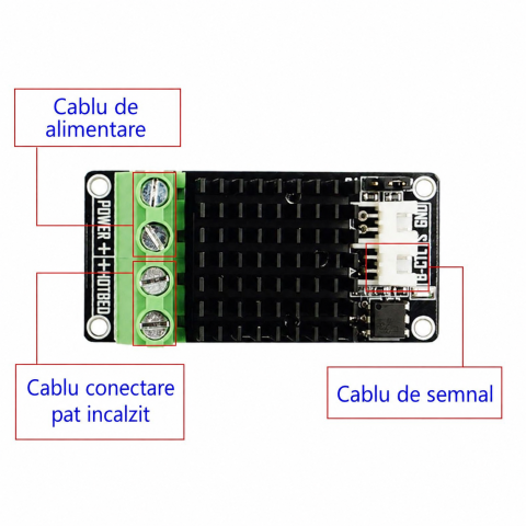 Modul MOSFET 30A 12-24V pentru pat incalzit imprimanta 3D [4]