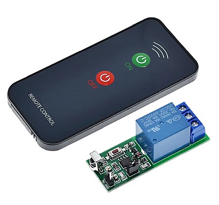 Module atasabile Arduino - Modul releu, 5V, 10A, IR, 1 canal cu telecomanda 433Mhz