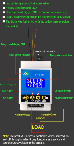 Modul releu temporizat cu afisaj digital, 1 canal, XY-DJ01 [6]