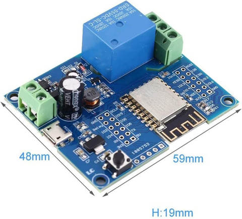 Modul releu WiFi ESP8266, 1 canal, alimentare 5-80V DC, programabil [4]