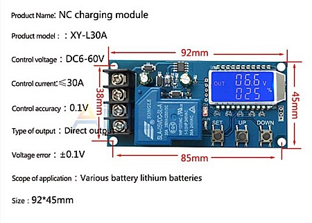 Modul XY-L30A control incarcare acumulatori 6-60V, 30A, ecran LCD [3]