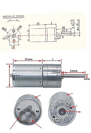 Motor cu Reductor 25GA370, 12VDC, 10rpm [1]