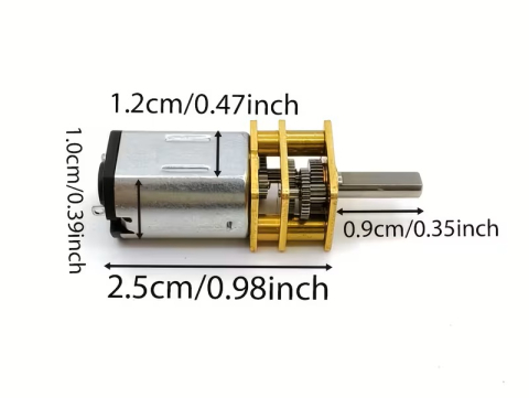 Motor DC cu reductor GA12-N20, 6 V, 1000 rpm, ax D 3x10 mm​​​​​​​ [4]