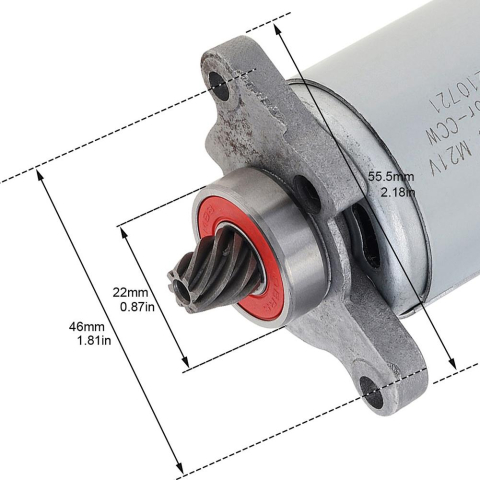 Motor electric DC RS550 21VDC, angrenaj conic 8 dinti, pentru fierastrau electric [2]