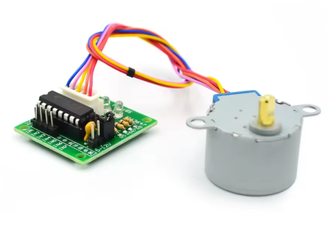 Motor pas cu pas 28BYJ-48, 5V, cu reductor si driver ULN2003 [2]