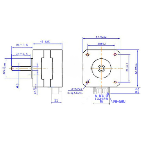 Motor pas cu pas Stepper NEMA 17 tip 17HS8401B [7]