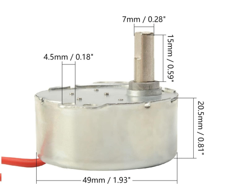 Motor sincron TYC-50 AC 12V, 4W, 5-6rpm, ax 7mm [4]