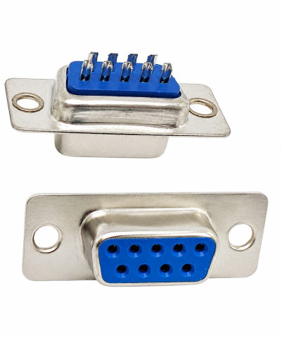 Cabluri si conectori - Conector mama DB9 RS232 pentru lipit, montare pe carcasa
