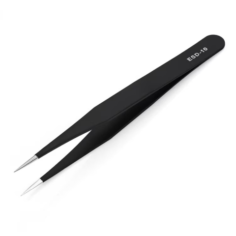 Scule manuale si electrice - Penseta antistatica ESD-10, varf drept, otel inoxidabil, pentru electronica si lipire componente