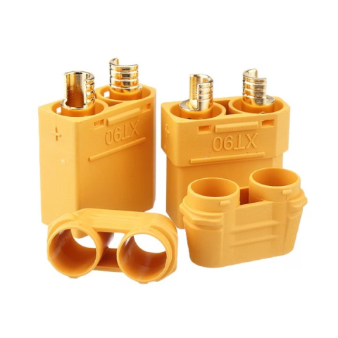 Pereche conectori XT90H mama-tata, 2 pini, cu protectie, 40A