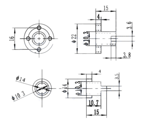 Piulita anti-backlash T8x8 cu arc pentru surub trapezoidal, pas 2mm, avans 8mm [7]