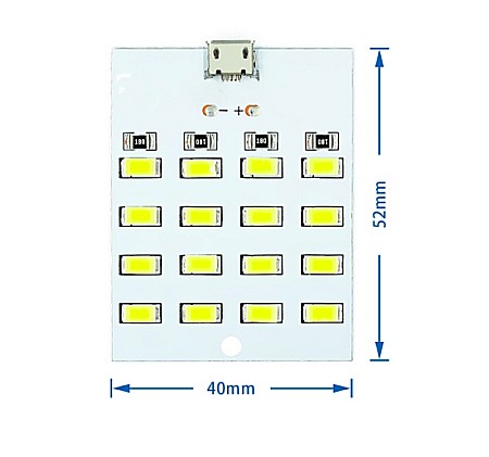 Echipamente si accesorii banc de lucru - Placa de iluminat 16 leduri 4x4 cu micro USB