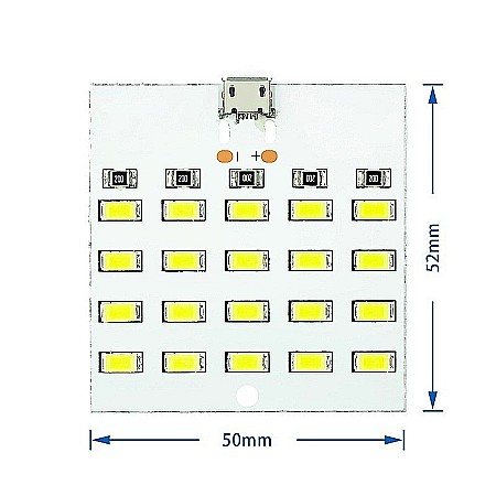 Echipamente si accesorii banc de lucru - Placa de iluminat 20 leduri 4x5 cu micro USB