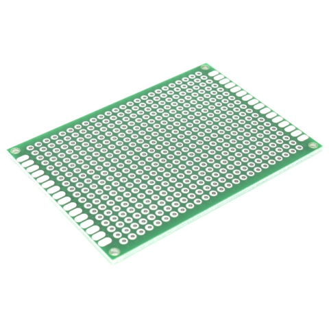 Accesorii si componente pentru Arduino - Placa de test si prototipare PCB 5x7cm, doua fete, pas 2.54mm, FR-4