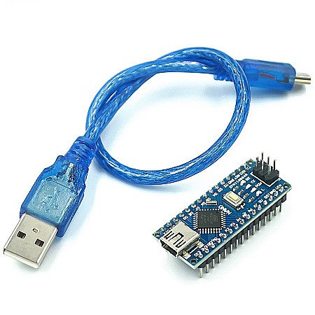 Kituri Arduino, platforme dezvoltare - Placa dezvoltare compatibila Arduino NANO V3.0 ATMEGA 328P cu cablu