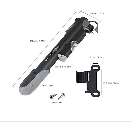 Pompa de mana GIYO cu manometru, pentru Trotinete si Biciclete [1]