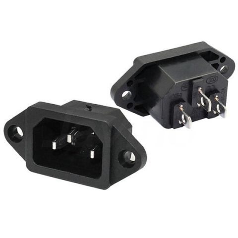 Conectori, mufe si blocuri terminale - Priza retea IEC C14 AC-04, 3 pini, 10A, 250V