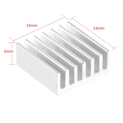 Radiatoare aluminiu cu adeziv 3M, 14x14x6mm (set 4 buc.) [2]