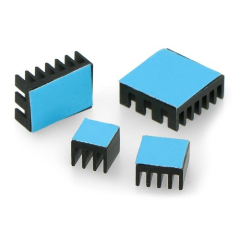 Set 4 radiatoare aluminiu Raspberry Pi 4B, negre, cu adeziv [2]