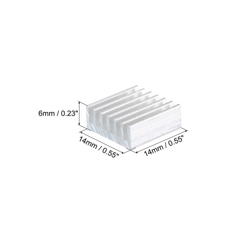 Radiator aluminiu driver si mosfet cu adeziv, 14x14x6mm, imprimanta 3D (set 4 buc) [2]