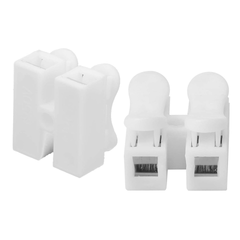 Conectori, mufe si blocuri terminale - Regleta / conector rapid cu arc push-in 2 fire CH-2, 250V 10A (set 10 buc)