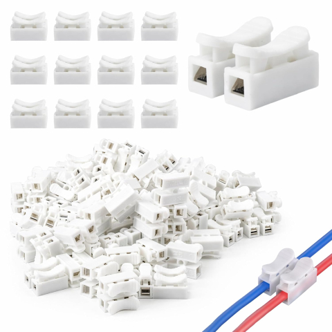 Regleta / conector rapid cu arc push-in 2 fire CH-2, 250V 10A (set 10 buc) [3]