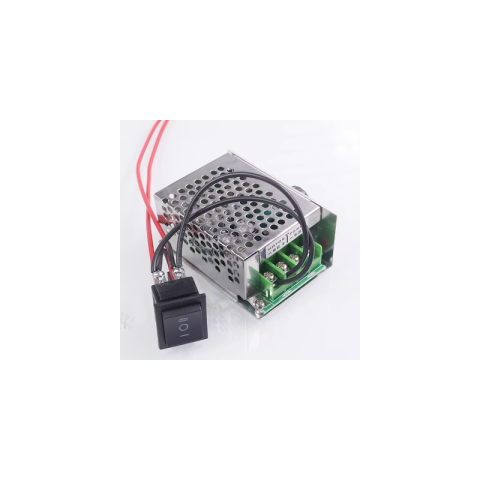 Robotica - Regulator turatie motor PWM 10-60V DC 20A, reversibil, pentru motoare 12V 24V 36V 48V, cu buton