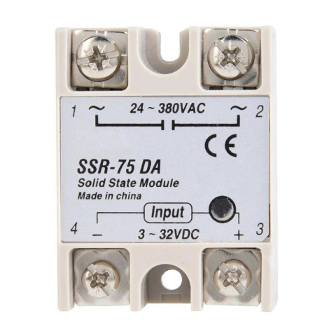 Relee - Releu static SSR-75DA 75A, intrare 3-32V DC, iesire 24-380V AC