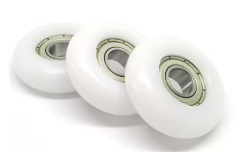 Rola alba pentru profil V cu rulment 696ZZ, 6x22.5x7mm [3]