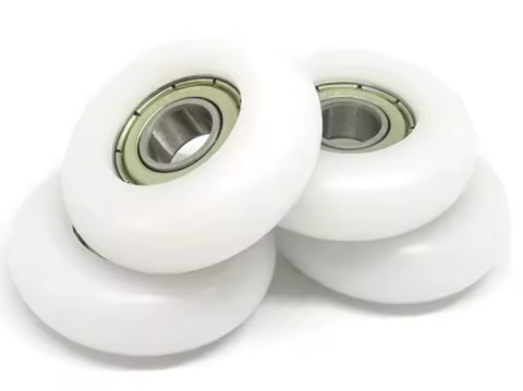 Rola alba pentru profil V cu rulment 696ZZ, 6x22.5x7mm [2]