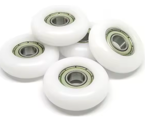 Rola alba pentru profil V cu rulment 696ZZ, 6x22.5x7mm [1]