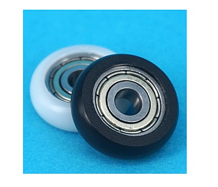 Rola alba profil semirotund cu rulment 5x23x7mm