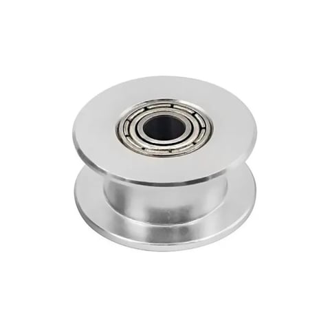 Piese mecanice - Fulie rola intinzatoare GT2, fara dinti, gaura 3mm, curea 6mm, aluminiu
