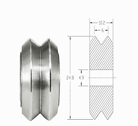 Rola mare metalica OPENBUILDS pentru profil V-slot cu rulment 625, forma V [2]