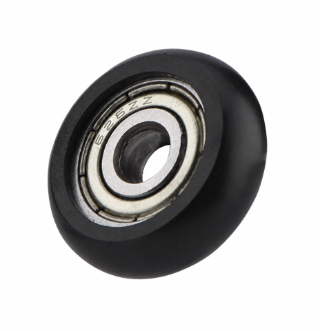 Piese mecanice - Rola de ghidare semirotunda 6x27x8.5mm, nylon, 626ZZ, neagra