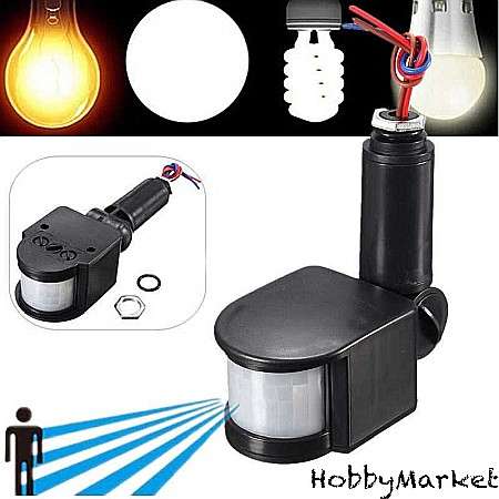 Senzor Miscare PIR Negru 180 grade 12V DC [1]