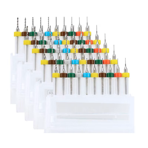 Set 10 micro burghie PCB din otel tungsten 0.1-1.0 mm, pentru CNC, gravura, placi de circuit si curatare orificii fine [8]